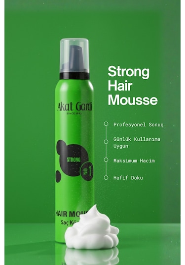 Akat Gardi Saç Köpüğü Strong No:1 Yeşil 200 Ml