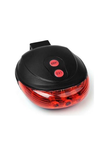 Bisiklet Led Stop Lambası Lazer Şeritli Siyah-Kırmızı Siyah - Kırmızı