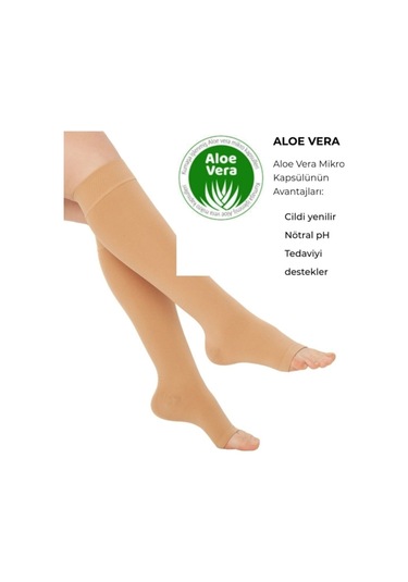 Variteks Diz Altı Varis Çorabı Burnu Açık (Orta Basınç) 912