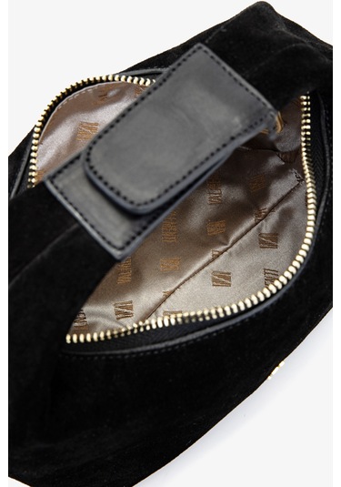 Valmenti Kadın Hakiki Deri Siyah Süet El Çantası 1099 204 Bn Cnt Y25 Sıyah Suet Siyah Süet