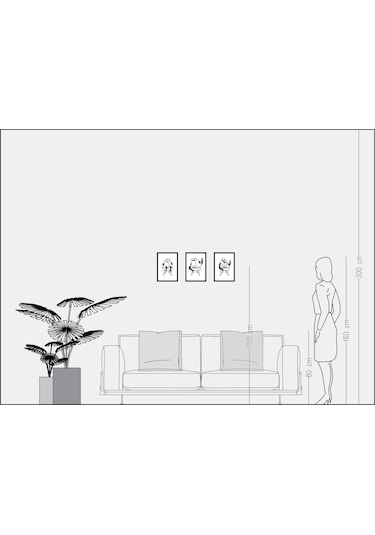 3’lü Poster Yan Yana Serisi - Kediler  21×30 cm