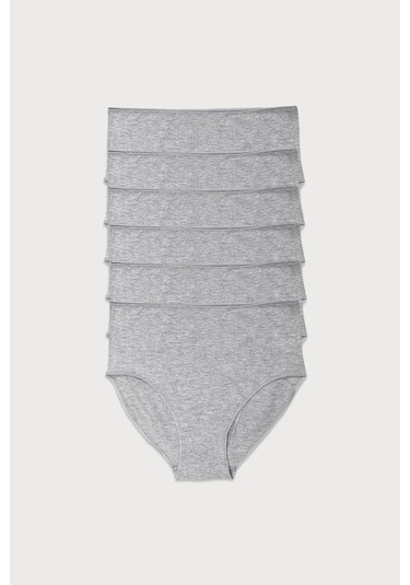 Malabadi Kadın Gri 6 Lı Paket Modal Yüksek Bel Slip Külot 1955 Gri