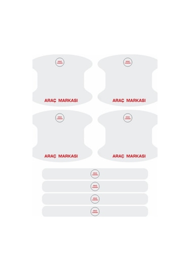 Seat Marka Uv Baskılı Kapı Kolu Koruma Folyo Seti Çizik Önleyici