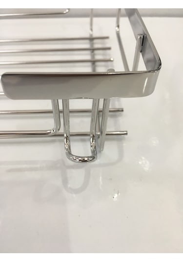 Mabello Banyo Duş Rafı 225x15 Tekli Kare Süngerlik Krom Çok Renkli