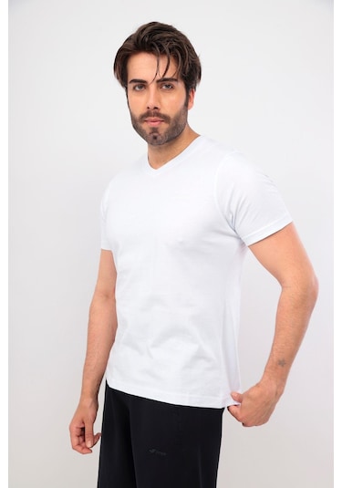 Fore Sport Erkek V Yaka T-shirt Beyaz