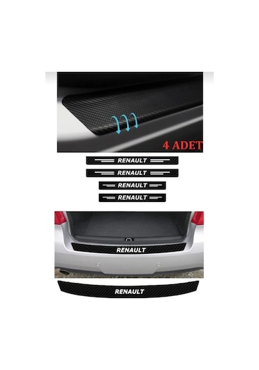 Renault R19 Bağaj Ve Kapı Eşiği Karbon Sticker Set