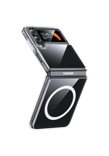 Samsung Uyumlu Z Flip 4 Şeffaf Magsafe Kılıf Safe Şeffaf