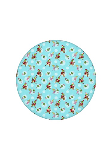 Noel Desenli Yuvarlak Elastic Masa Örtüsü, 36-44 İnç, Suya Dayanıklı, Piknik Ve Kamp İçin Noel Grinch Şeker