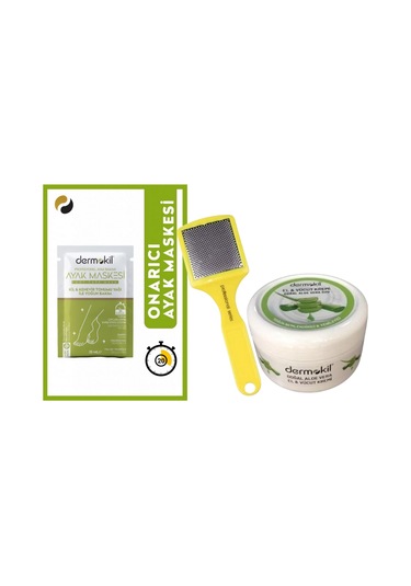 Dermokil Kil & Kenevir Yağlı Ayak Maskesi 35 ML + Aloe Vera Özlü Nemlendirici Krem 220 ML + Plastik Saplı Topuk Rendesi