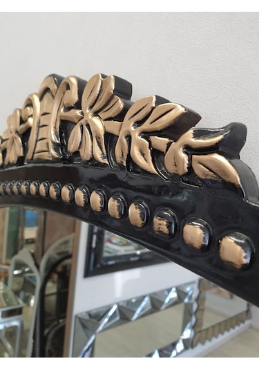 Ayna Denizi Lady Black Gold Model Siyah Altın Renk Dekoratif Ayna Altın - Siyah