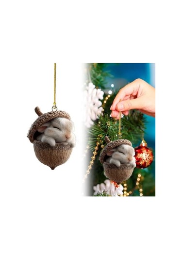 Xindoker Orman Hayvanı Fıstık Açık Figürü - 2d Akrilik Ev Dekorasyonu - Kışlık/noel Aksesuarı Tilki Desenli, Tek Adet