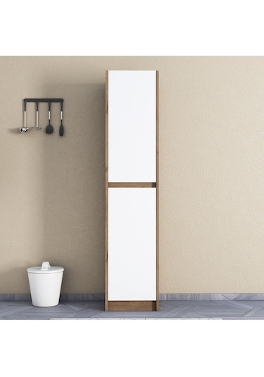Umg Mobilya Patentli Astira Kulpsuz Boy Dolabı, Mutfak Dolabı, Ayakkabılık, Kiler/banyo Dolabı, Elbise Dolabı Beyaz - Meşe