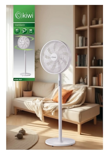 Kiwi KFAN-7627 Salınım Fonksiyonlu Ultra Sessiz Stand Vantilatör