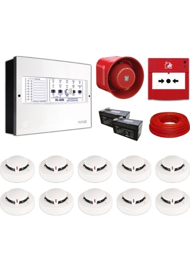 Mavigard Maxlogic 10 Lu Konvansiyonel Yangın Alarm Seti 100 Metre Kablo Dahil