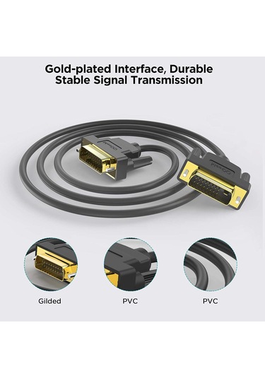 Qgeem QG-HD15 Çift-Bağlantı DVI Kablo Adaptörü Kablosu 1 Metre