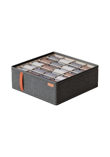 Koyu Gri Kabine Çekmece İç Organizatör Kutusu Yatak Odası Gardırop Elbise Organizatör Pantolon T-shirt Eşarp Çorap Saklama Torbaları 20 Grid Koyu Gri