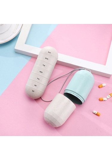 Dancemonkey Haftalık Hap Düzenleyici, Su Geçirmez Seyahat Hap Kutusu Beyaz