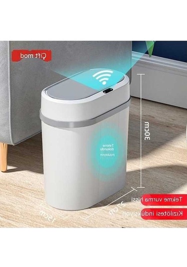 Dancemonkey Versiyon Sensörlü Mod, Pilli Kutusu Çiftli Çöp Beyaz 12l, 001 - Ae 10l Siyah