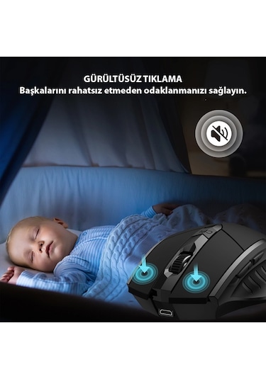 Inphic PM6 Kablosuz Şarj Edilebilir Mouse