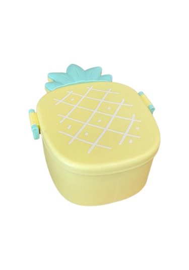 Ananas Görünümlü Çocuk Beslenme Çantası 3 Bölmeli Taşınabilir Yemek Kabı Sarı
