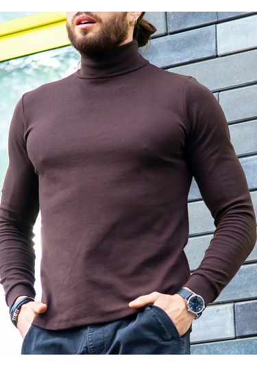 Diona Yüksek Yakalı Kazak 15350425 Kahverengi