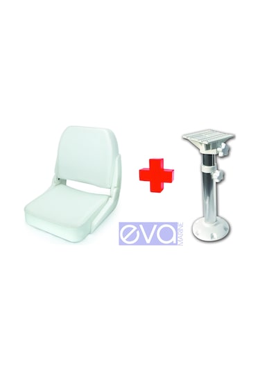 Sealux Beyaz Katlanır Tekne Koltuk Teleskopik Beyaz Koltuk Ayağı Koltuk Sırt 48Cm