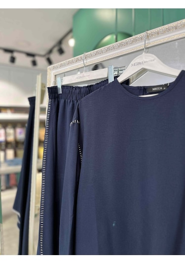 Mıcca Etekli Takım Kenar Nakış Detaylı 251883m - Lacivert - 40 Lacivert