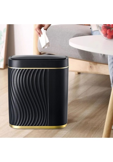 Suntek Magideal Ev Ofis Tuvalet Için Akıllı Çöp Kutusu Siyah