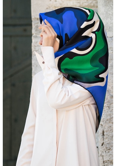 Twill İpek Eşarp Saks, Zümrüt Yeşili 14278-0032