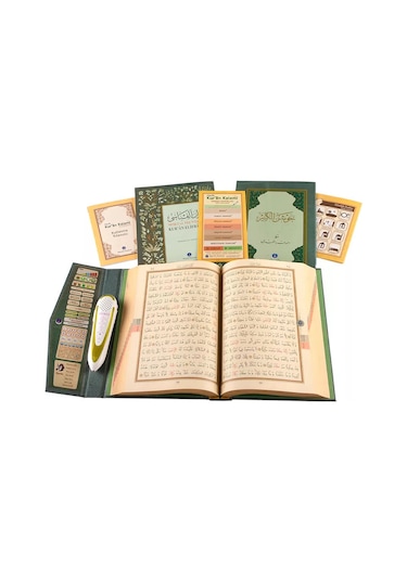 Kuran Okuyan Kalem Cami Boy Kuranı Kerim Elifba Cevşen Seti Yeşil