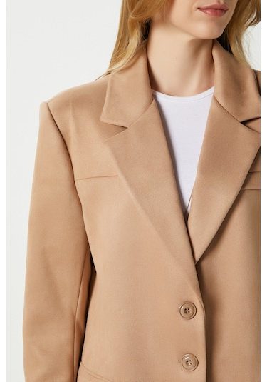 Kadın Thomas Süet Taba Blazer Ceket: Taba