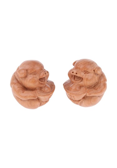 Suntek 1 Pair Çin Ahşap Akupunktur Tetik Noktası Masaj Topu El Kahverengi