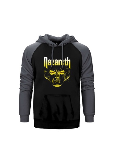Nazareth Face Gri Renk Reglan Kol Kapşonlu Sweatshirt Gri