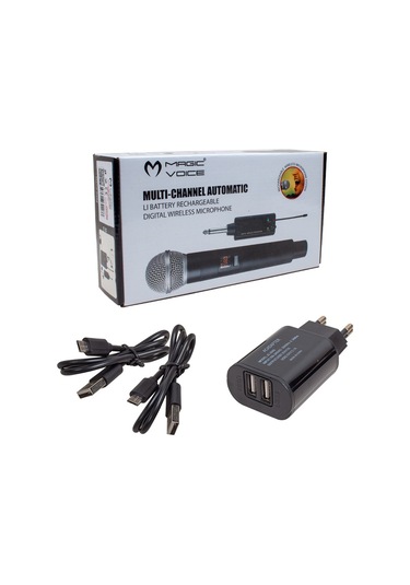Ayt Magicvoice Mv-19599 Uhf Kablosuz Enstrüman Uyumlu Jack Girişli İkili Mikrofon Set