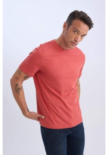 DeFacto %100 Pamuk New Regular Fit Bisiklet Yaka Basic Düz Kısa Kollu Tişört V7699AZ25SPRD33