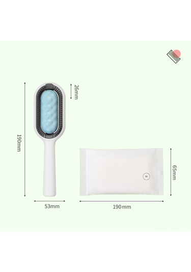 Vkemall Kedi Köpek 4'lü Fonksiyonlu Tüy Temizleme Aleti - Dökülen Tüy Alma, Masaj, Saç Temizleme, Güzellik Bakıcısı - Pembe Kısa Dişli Ve 10 Lü Islak Mendil Seti