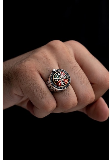 Las Vegas Rulet Model Döner Başlı Erkek Gümüş Yüzük