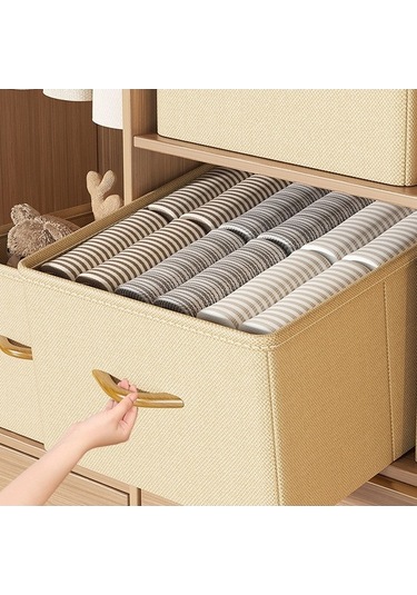 Dancemonkey Cbtx 42l Katlanabilir Yıkanabilir Saklama Kutusu - Taklit Keten Organizatör, Giysi Ve Yatak İçin Bej 140l