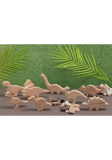 Dinozor Ahşap Oyuncak Seti 8 Parça