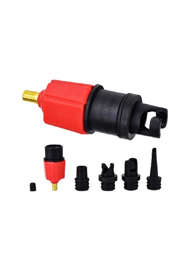 Sones Sörf Kürek Kurulu Kauçuk Tekne Şişme Yatak Hava Valfi Adaptörü Araba Hava Pompası Adaptörü Kırmızı