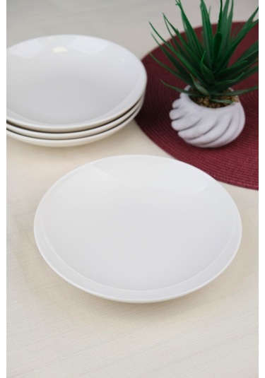 Tabak Evi Porselen Chic Çukur Tabak 19,50cm 550cc 4 Lü Krem