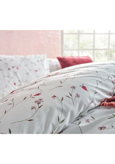 Ranforce Elegan Tek King Size Nevresim Takımı - Beyaz