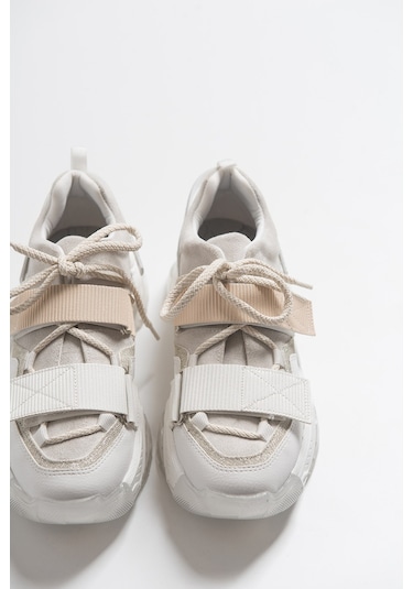 Lulen Beyaz Beyaz Rugan Sim Yazılı Cırtlı Kadın Spor Sneakers Beyaz