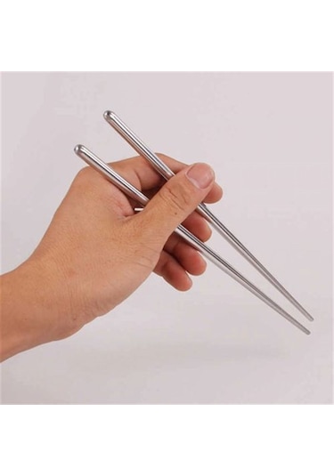 Metal Chopstick 5'li Paslanmaz Çelik Çin Çubuğu Siyah