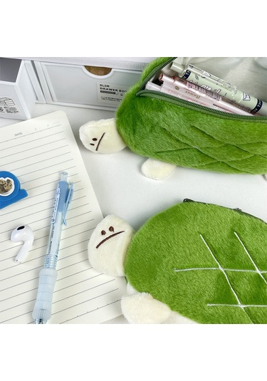 Sınır Ötesi Yaratıcı Kaplumbağa Kalem Çantası Kulaklık Çantası Karikatür Hayvan Sevimli Çocuk Kırtasiye Peluş Çanta Saklama Çantası Kalem Çantası Kaplumbağa Kalem Kutusu Çok Renkli