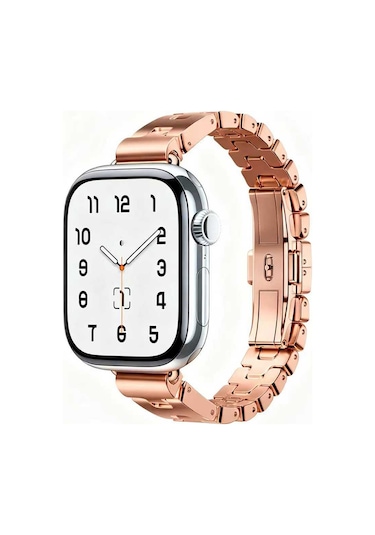 Apple Uyumlu Watch  10/11 Serisi 46mm Kordon Metal İnce Strap Kayış 150