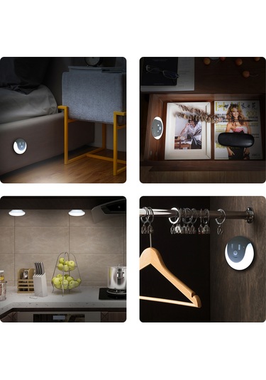 Neevoyu Led Akıllı Kişi Algılama Gece Lambası - Usb Şarjlı, 3-6m Algılama, Manyetik Montaj, Soğuk Beyaz Işık Beyaz