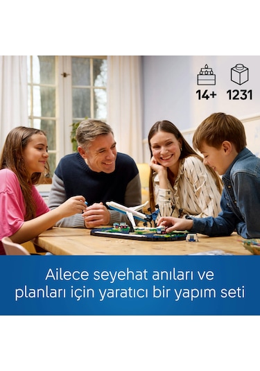 LEGO® Seyahat Anıları 41838 - Seyahat Etmeyi Seven Aileler İçin Dünya Haritası İçeren Yaratıcı Oyuncak Yapım Seti (1231 Parça)