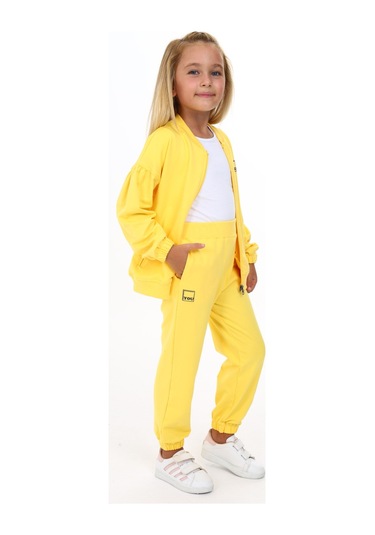 Toontoy Kız Çocuk You Are Best Yazılı Baskılı Eşofman Takım Koyu Sarı