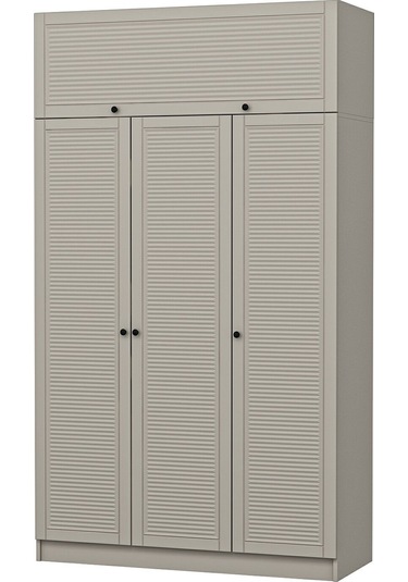 Kale 3 Mebran Panjur Kapaklı 2 Çekmeceli Dolap Ve Yüklük Kumtaşı 235cm Kumtaşı